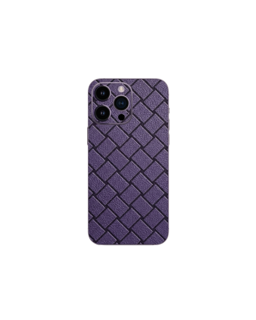 Mor örgü deri dokulu premium telefon kaplaması