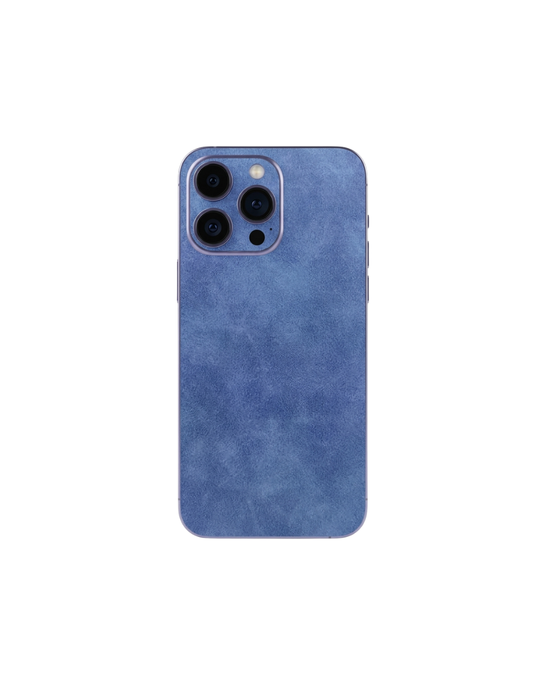 Mavi süet dokulu premium telefon kaplaması