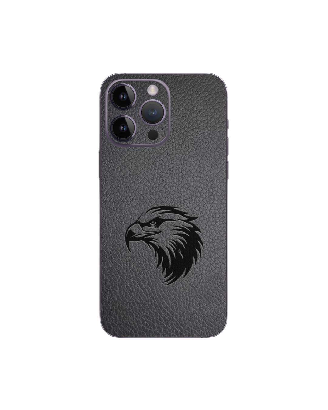 Siyah kartal deri dokulu premium telefon kaplaması