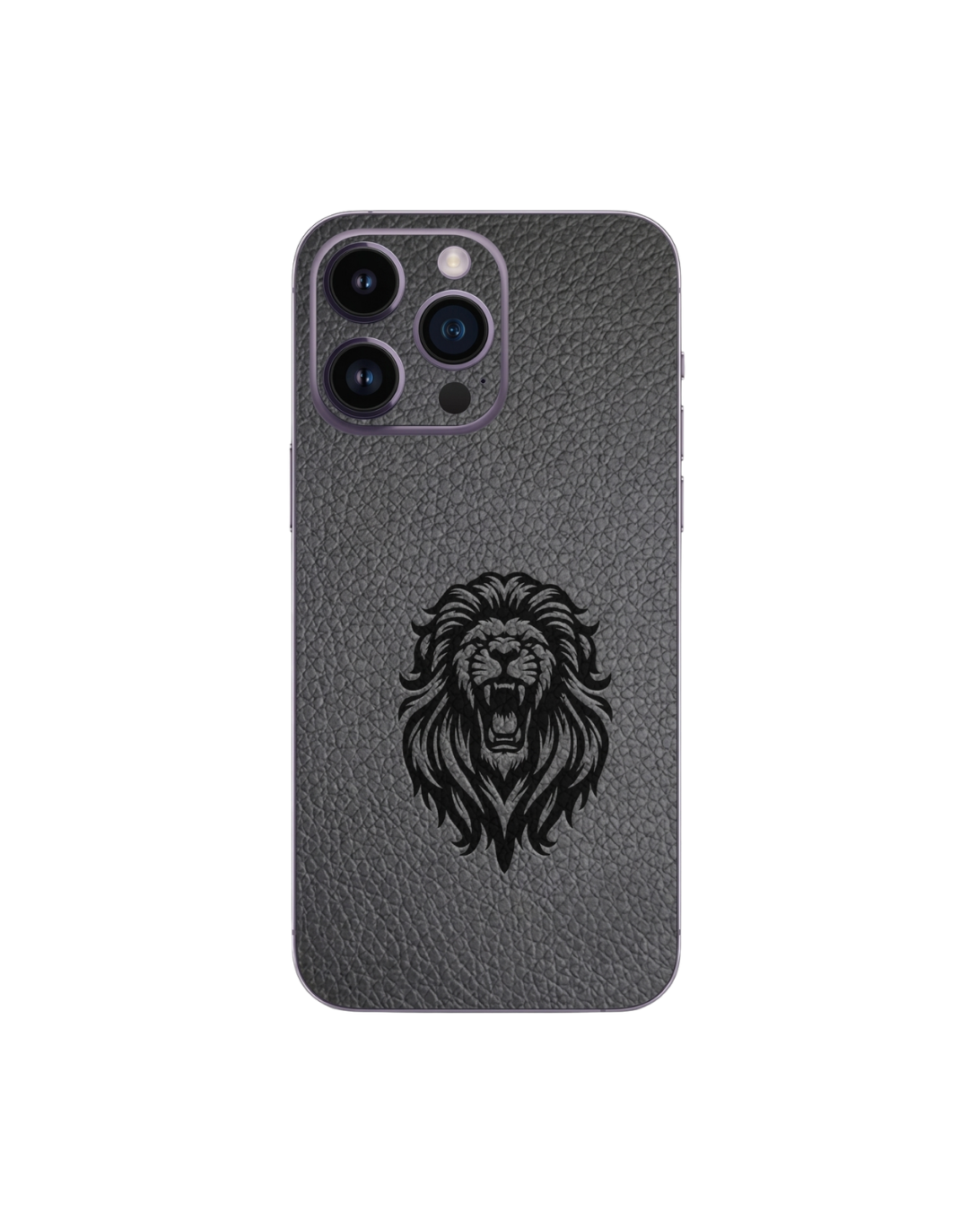 Siyah aslan deri dokulu premium telefon kaplaması