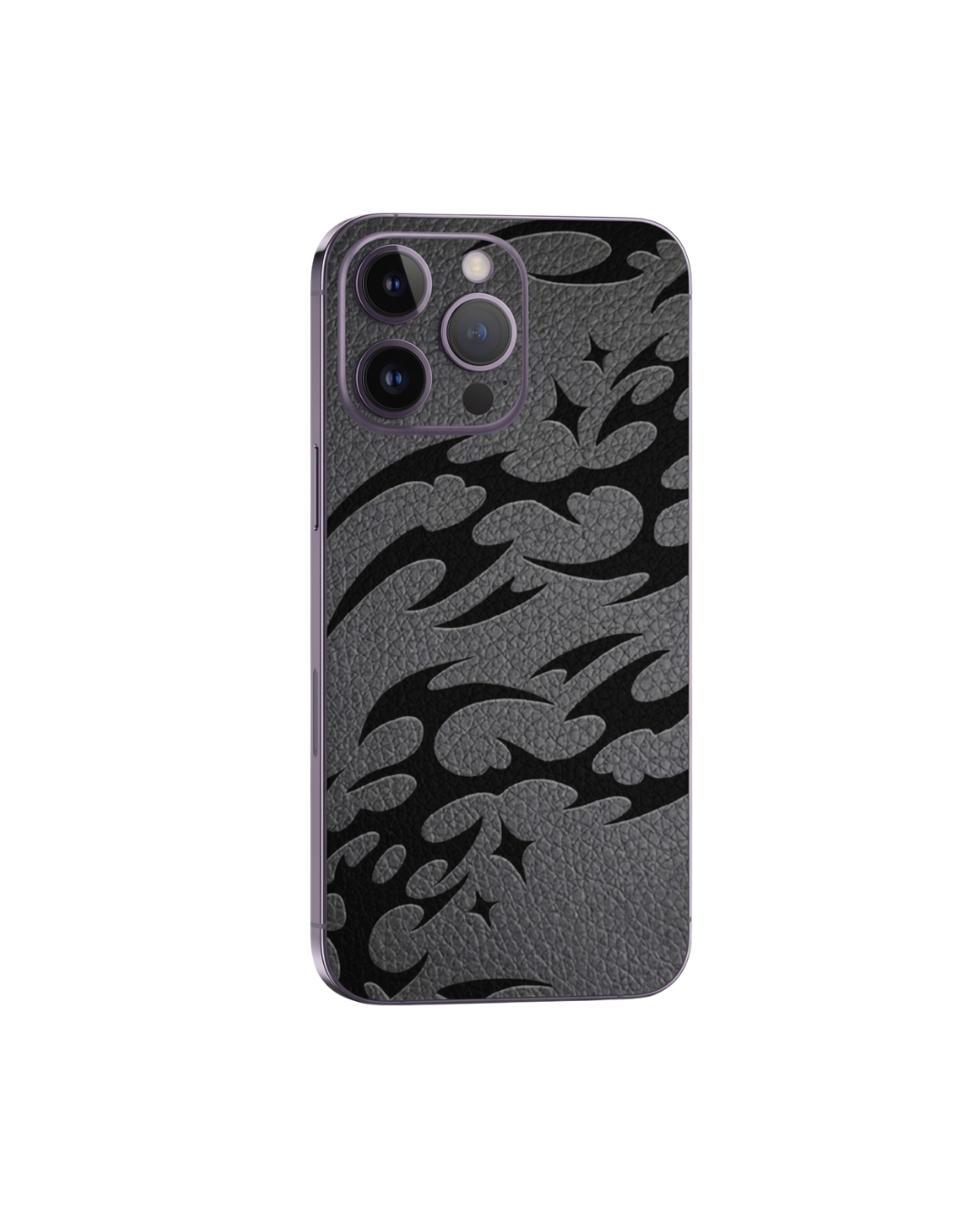 Siyah matrix deri dokulu premium telefon kaplaması