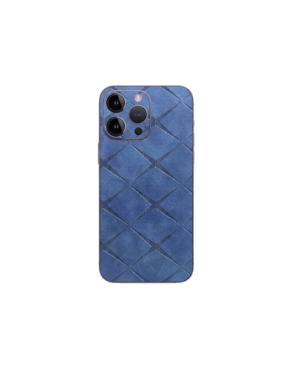 Mavi baklava süet dokulu premium telefon kaplaması