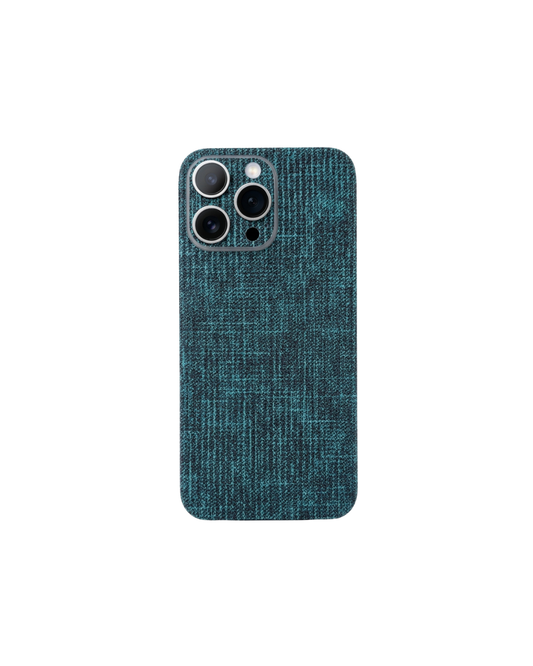 Turkuaz kumaş dokulu premium telefon kaplaması